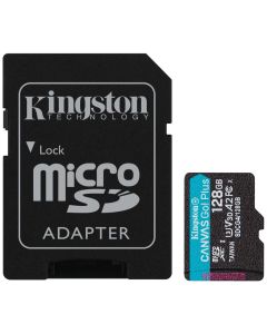 KINGSTON Canvas Go Plus Gen4 128GB microSDXC / C10 / UHS-I U3 V30 / up to  200MB/s / vč. adaptéru
