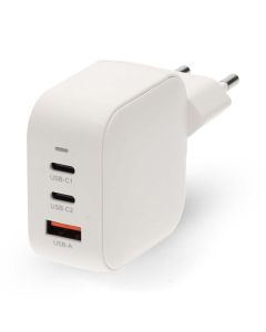NEDIS síťová nabíječka/ 70 W/ PD 3.0/ rychlé nabíjení/ 1.5 / 2.25 / 2.5 / 3.0 / 3.5 A/ USB-A/ 2x USB-C/ bílá