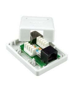 XtendLan Zásuvka 1x RJ-45, Cat5e, nestíněná, na zeď, spodní vývod, narážecí