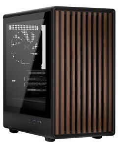 Krux skříň Helio / microATX /1x120mm fan / USB 3.0 / USB-C / dřevěný design / černá