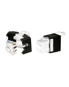 XtendLan Keystone jack RJ45, CAT6, UTP, zaklapávací, bílo-černý