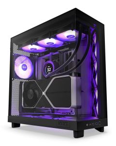 NZXT skříň H6 Flow RGB dvoukomorová / MidT / 3x120mm RGB fan / 2xUSB 3.2 / USB-C / prosklená / černá