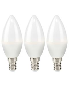 NEDIS LED žárovka E14/ svíčka/ 2,8 W/ 220 V/ 250 lm/ 2700 K/ teplá Bílá/ matná/ 3 kusy