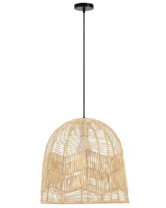 IMMAX BOHO PELO designové závěsné svítidlo, D50cm, E27, přírodní ratan