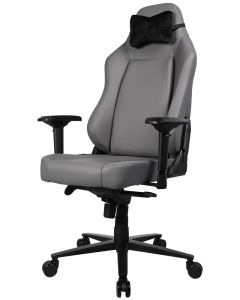 AROZZI herní židle PRIMO Full Premium Leather Anthracite/ 100% přírodní italská kůže/ světle šedá