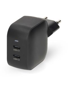 NEDIS síťová nabíječka/ 35 W/ PD 3.0/ rychlé nabíjení/ 1.75 / 2.33 / 2.92 / 3.0 A/ 2x USB-C/ černá