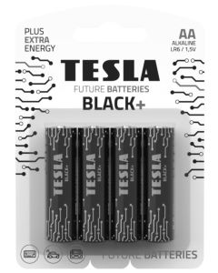 TESLA BLACK+ alkalická baterie AA (LR06, tužková, blister) 4 ks