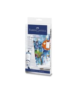 Akrylové barvy Faber-Castell, 12 barev (20 ml)