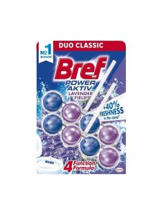 WC blok Bref Power Aktiv, lavender Field, 2x 50g