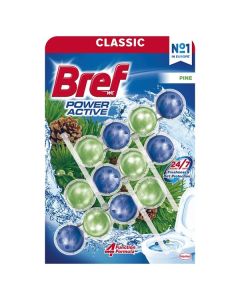 WC blok Bref Power Aktiv - borovice, 3 × 50g