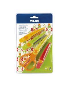 Dětské nůžky na blistru  MILAN, 4 výměnné čepele