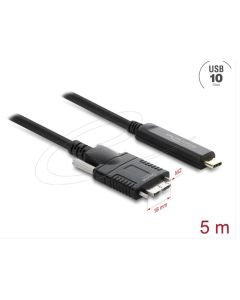 Delock Aktivní optický kabel USB 10 Gbps USB Type-C™ samec > USB 10 Gbps Typ Micro-B samec se šroubky 5 m