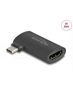 Delock Adaptér ze zástrčky USB Type-C na zásuvku HDMI (DP Alt Mode), 4K, pravoúhlý