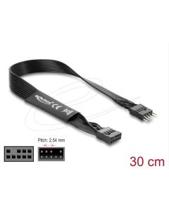 Delock Plochý kabel HD Audio, prodlužovací kabel základní desky, z 9 pinového konektoru na zásuvkový pinový konektor, 30