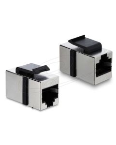 Delock Modul Keystone, spojka ze zásuvky RJ45 na zásuvku RJ45, Cat.6 stíněná, kovová, stříbrná / černá