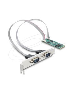 Delock Karta M.2 na 2 x sériová rozhraní RS-232 DB9 se zásuvkami slotů standardního profile a Low Profile