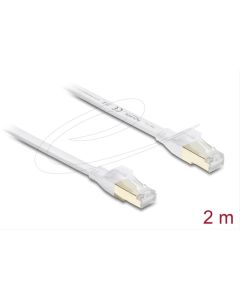 Delock Plochý spojovací kabel RJ45 Cat.8.1 U/FTP, až 40 Gbps, 2 m, bílý