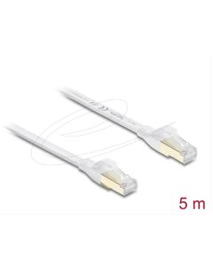 Delock Plochý spojovací kabel RJ45 Cat.8.1 U/FTP, až 40 Gbps, 5 m, bílý