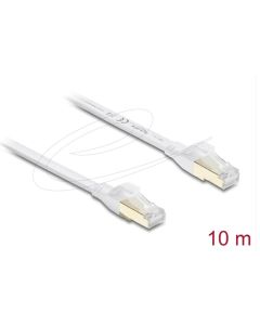 Delock Plochý spojovací kabel RJ45 Cat.8.1 U/FTP, až 40 Gbps, 10 m, bílý