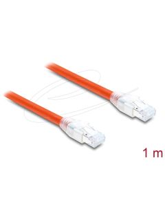 Delock Síťový kabel RJ45 Cat.8.1 S/FTP, 1 m, až 40 Gbps, oranžový