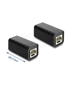 Delock Spojka ze zásuvky RJ45 na zásuvku Cat.6 A, stíněná, černá