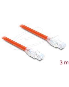 Delock Síťový kabel RJ45 Cat.8.1 S/FTP, 3 m, až 40 Gbps, oranžový