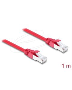 Delock Síťový kabel RJ45 Cat.6A S/FTP, 1 m, červený