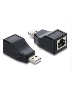 Delock Adaptér USB 2.0 Typ-A ze zástrčky na zásuvku sériového rozhraní RS-232 RJ45, černý