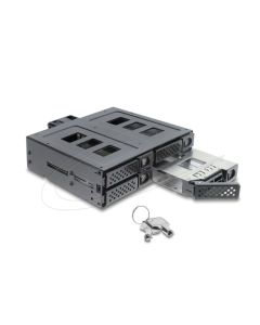 Delock Mobilní rámeček rozměru 5.25” pro 4 x 2.5” HDD / SSD SATA nebo SAS, se zámkem