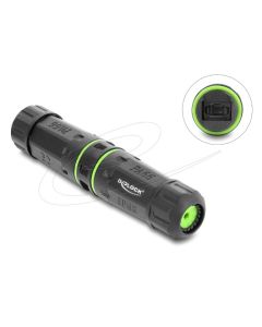 Delock Kabelový konektor z optické zásuvky MPO na zásuvku MPO se závitem M20 x 1,5 mm, prachotěsný a vodotěsný dle IP68