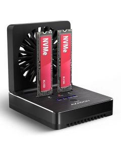 AXAGON ADSA-M2C22, USB-C 20Gbps dokovací stanice pro 2× M.2 NVMe/SATA SSD s funkcí klonování