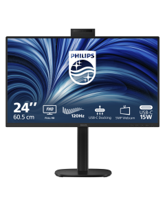 Philips LCD 24B2U3301H 23,8" IPS/1920x1080@120Hz/4ms/300cd/HDMI/DP/4xUSB/USB-C dock/RJ45/Webcam/Repro/Pivot/HAS/5 let