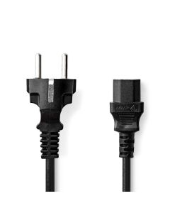 Nedis CEGL10030BK100- Napájecí Kabel  | Typ F Zástrčka | IEC-320-C13 | Přímý | Přímý | 10.0 m | Černá