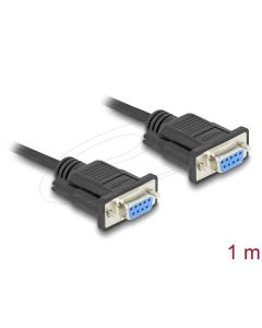Delock Sériový kabel rozhraní RS-232 D-Sub9, ze zásuvkový na zásuvkový, délky 1m