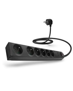 CONNECT IT prodlužovací kabel s přepěťovou ochranou ,6 zásuvek, 1,5 m (černá)