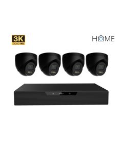 iGET HOMEGUARD N85P4 - N85P4 HOME NVR PoE recorder + 4x black camera, 3K+ (5 MPx) resolution, set