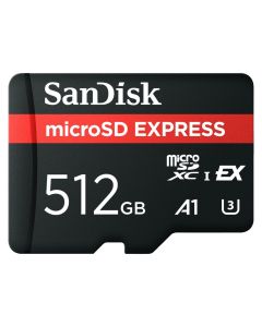 SanDisk Express microSD Card, 512GB Up to 880MB/s Read, Up to 650MB/s Write, 210MB/s Sustained Write, U3, C10
