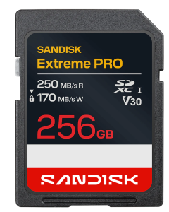 SanDisk Extreme Pro SD UHS-I 256GB SD 250MB/s(R) / 170MB/s(W)