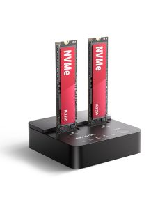 AXAGON ADSA-M2C22L, USB-C 20Gbps dokovací stanice pro 2× M.2 NVMe SSD s funkcí klonování