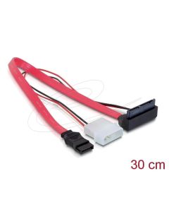 Delock Cable Micro SATA male > 2 pin power 5 V / 3,3 V + SATA 7 pin 30 cm upwards angled
