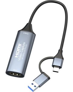 PremiumCord 4K@60Hz HDMI capture/grabber pro záznam Video/Audio signálu do počítače s konektorem USB3.0 a USB-C