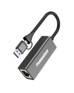 PremiumCord Adapter USB-C a USB-A na Gigabit 10/100/1000Mbps 15cm