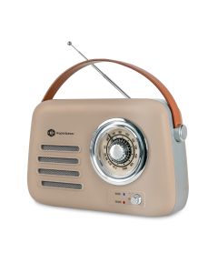 CONNECT IT Hyperbass RetroBEAT FM rádio a bezdrátový reproduktor BÉŽOVÝ