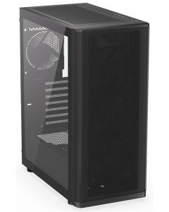 Endorfy Ventum 400 Air,Skříň, Middle tower, bez zdroje, 4× 120mm ventilátor, 2× USB 3.0, 1× USB-C, tvrzené sklo, mesh panel,černá