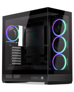 Endorfy Fishtank 6000 Corona,Skříň, E-ATX, 4× ARGB 120mm ventilátor, 2× USB 3.0, 1× USB-C, panorama, prosklená boč. a před.,úzká