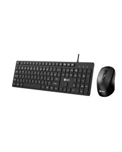 C-TECH KBM-108, drátový combo set s myší, multimediální,nízkoprofilové klávesy, USB, CZ/SK