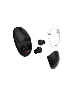 C-TECH Myš s TWS sluchátky WLM-21 Dual mode, bezdrátová, BT5.0 + 2,4GHz, 1600DPI, 3 tlačítka, USB nano receiver, černá
