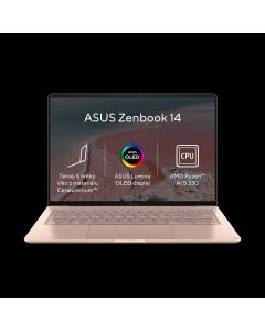 ASUS Zenbook 14 - Ryzen AI 5 330/24GB/512GB SSD/14"/WUXGA/OLED/y2 PUR/Win 11 Home/růžová