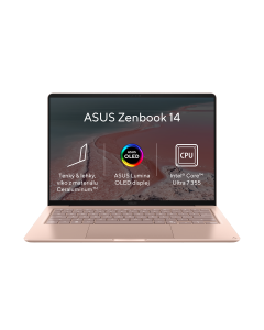 ASUS Zenbook 14 - Ultra 7 355/24GB/512GB SSD/14"/3K/OLED/2y PUR/Win 11 Home/růžová