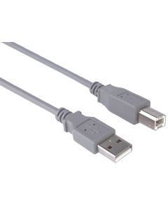PremiumCord Kabel USB 2.0, A-B, 5m, barva šedá